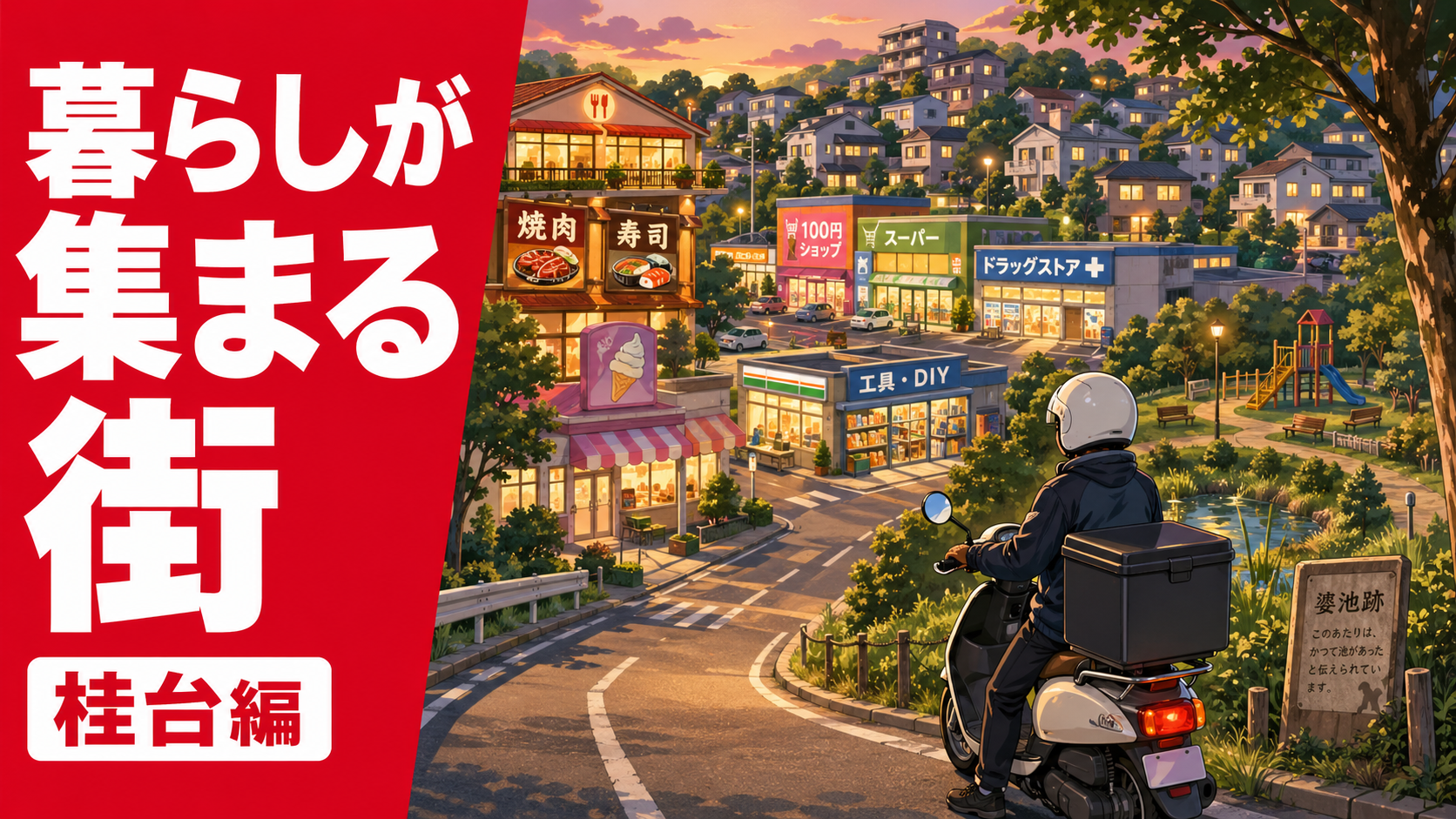 桂台を青葉ガーデン桂台や婆池跡、買い物と外食が重なる生活インフラの街として配達員目線で記録するローカル観察記事のサムネイル