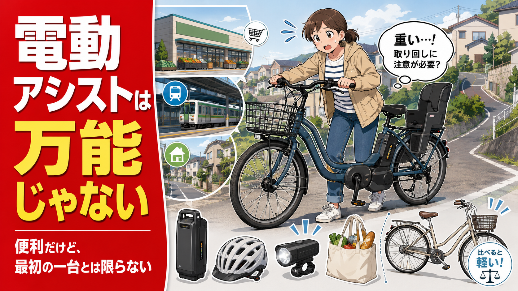 電動アシスト自転車は便利だが、誰にでも最初から向いているわけではない