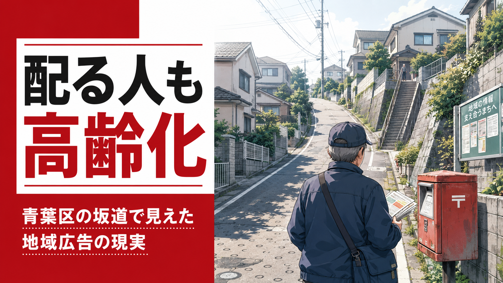 配る人も、受け取る人も高齢化している。青葉区の坂道で見えた地域配達インフラの現実
