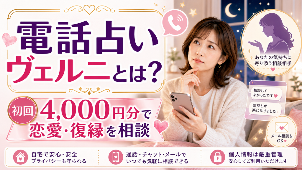 電話占いヴェルニとは?初回4,000円分で恋愛・復縁の悩みを相談できる